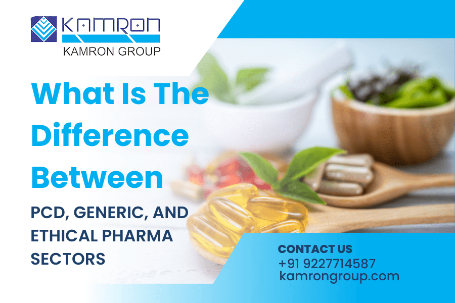 What is the difference between PCD, Generic, and Ethical Pharma Sectors?